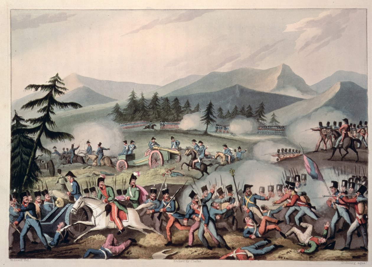 Slaget vid Barrosa, 5 mars 1811, etsat av I. Clarke, akvatinterat av M. Dubourg, 1811 (akvatint) av William Heath
