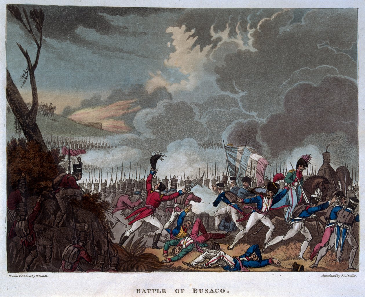 Slaget vid Busaco den 27 september 1810, graverad av J.C. Stadler, publicerad 1818 (akvatint) av William Heath