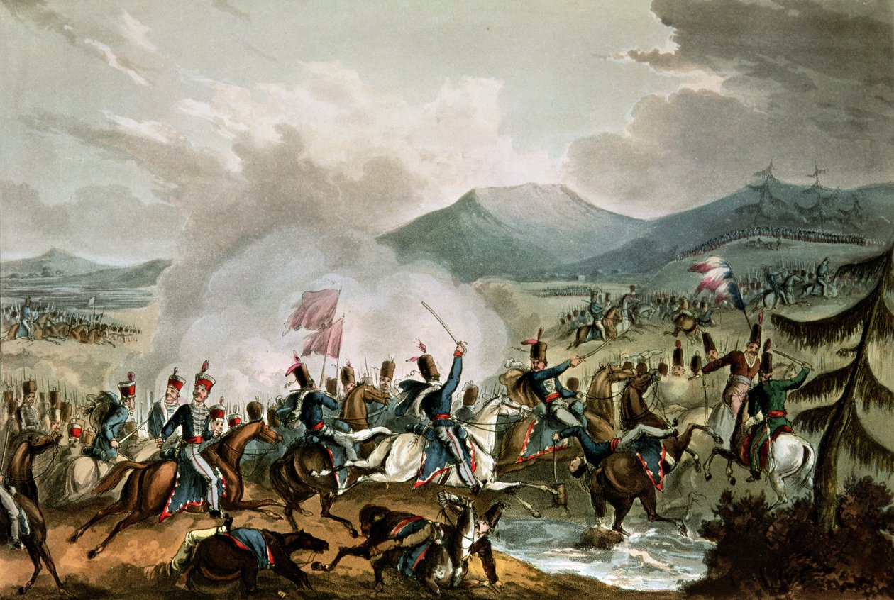 Slaget vid Morales, 2 juni 1813: graverad av Thomas Sutherland (f.c. 1785) av William Heath