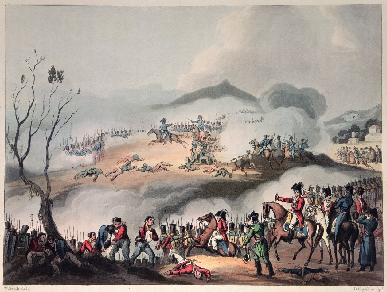 Slaget vid Orthes, 27 februari 1814, graverat av Daniel Havell av William Heath
