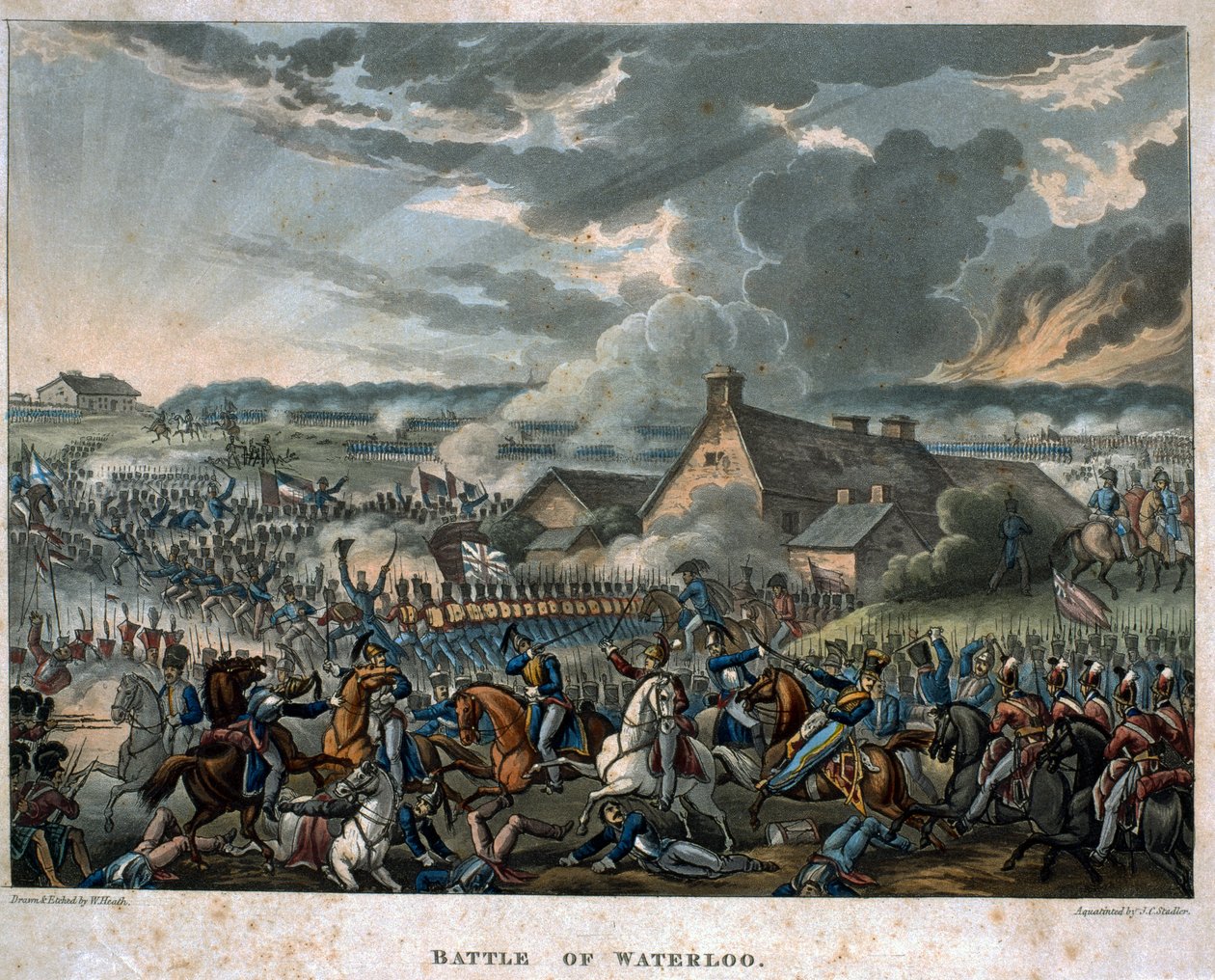 Slaget vid Waterloo av William Heath