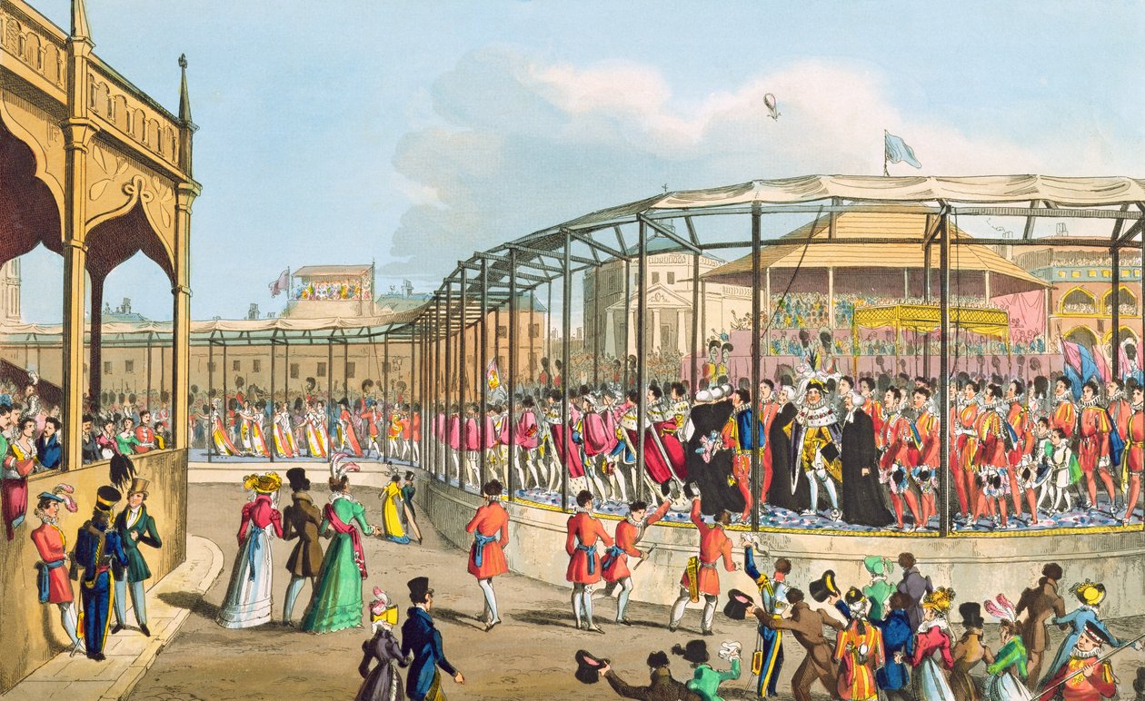 Georg IV:s kröningsprocession, 1821 (akvatint) av William Heath