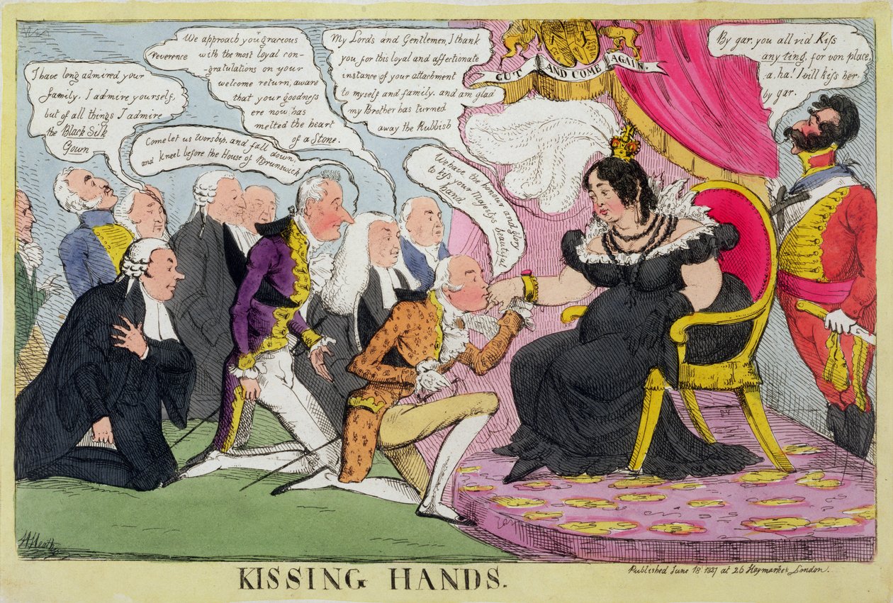 Kissing Hands, publicerad 1827 av William Heath