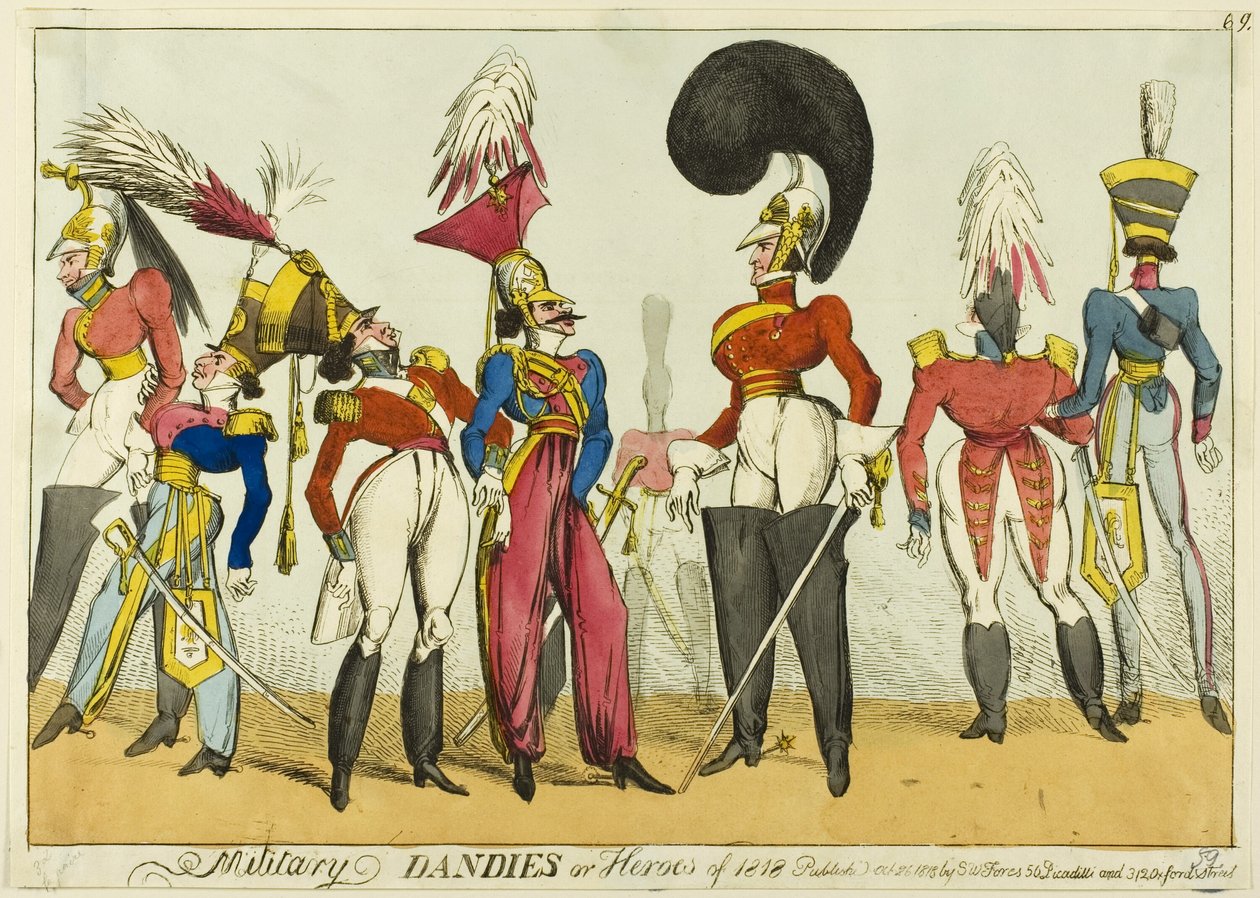 Militära dandys eller hjältar från 1818 av William Heath