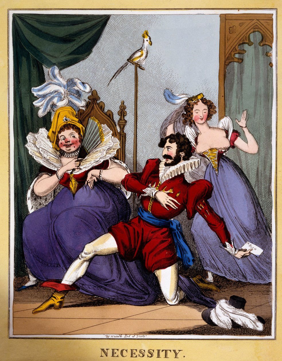Nödvändighet, ca 1818 (handkolorerad gravyr) av William Heath