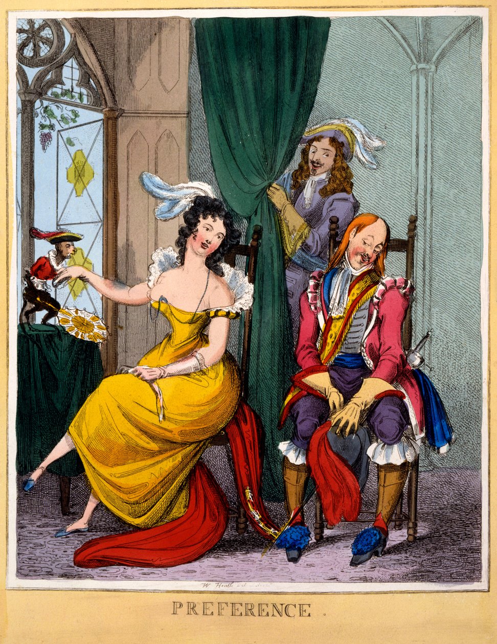 Preference, c.1818 (handfärgad gravyr) av William Heath