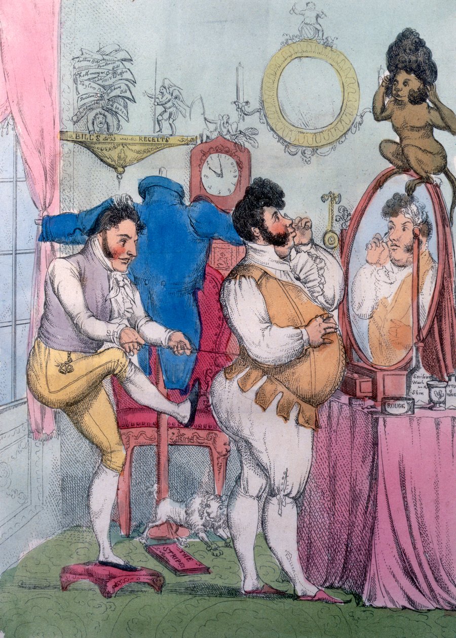 Regency a la Mode, 1812 (färgad etsning) av William Heath