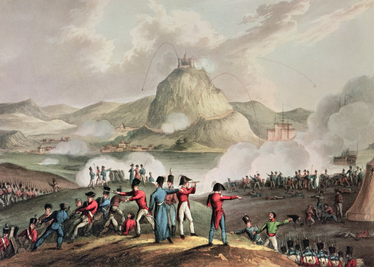 Belägringen av San Sebastian, juli 1813, graverad av Thomas Sutherland (f.c.1785) av William Heath