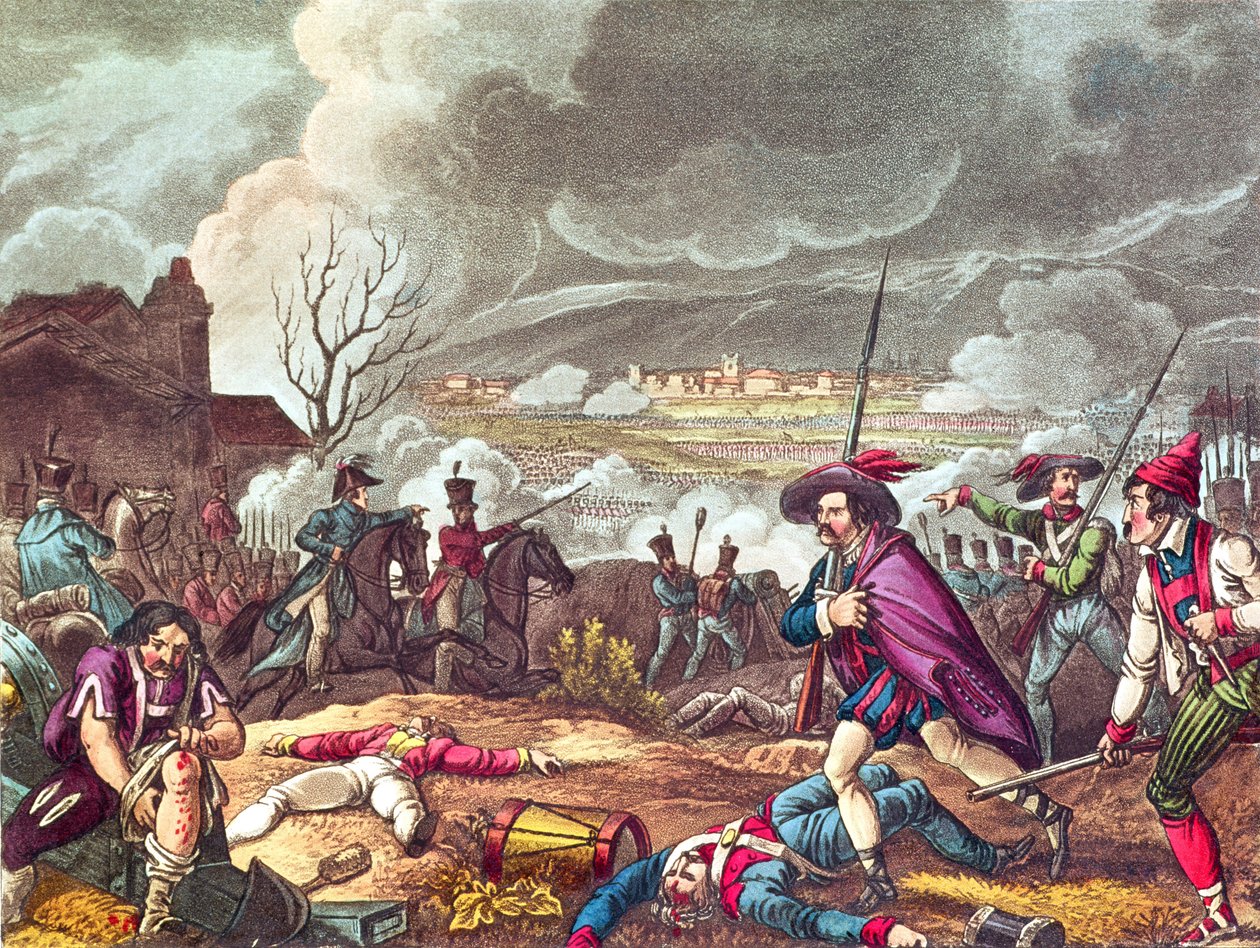 Slaget vid Toulouse, 10 april 1814, graverad av J.C.Stadler (fl. 1780-1812) (akvatint) av William Heath