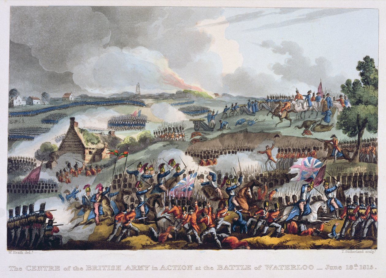 The Center of the British Army in Action at the Battle of Waterloo, 18 juni 1815, från 