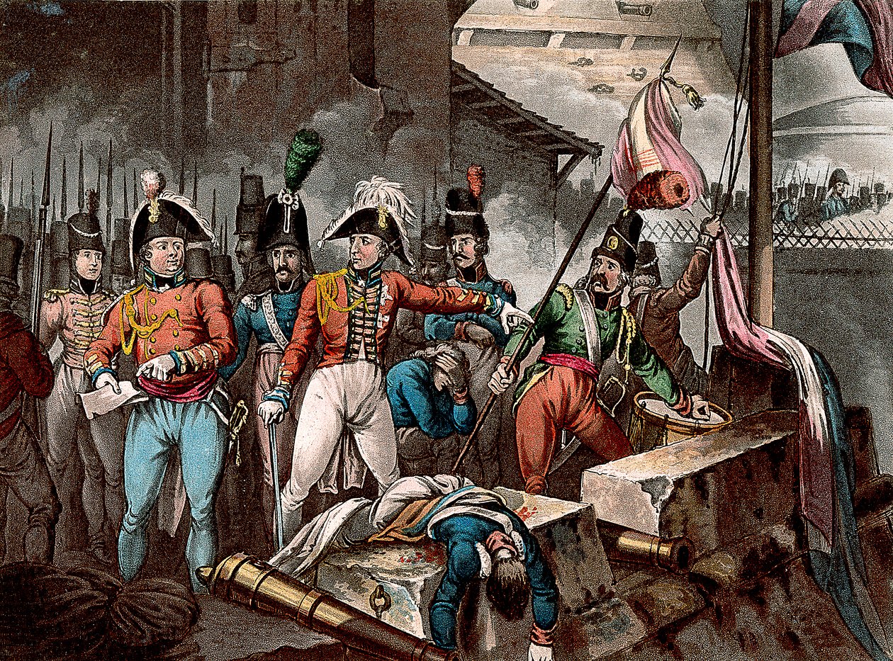 Hertigen av Wellington vid intagandet av Ciudad Rodrigo, Spanien, halvönskriget, 1812 c1818. av William Heath