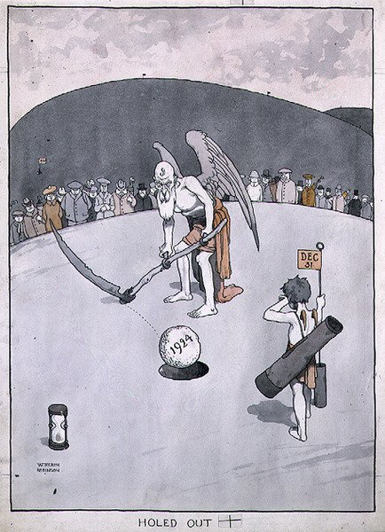"Holed Out", en illustration från "The Bystander" av William Heath Robinson