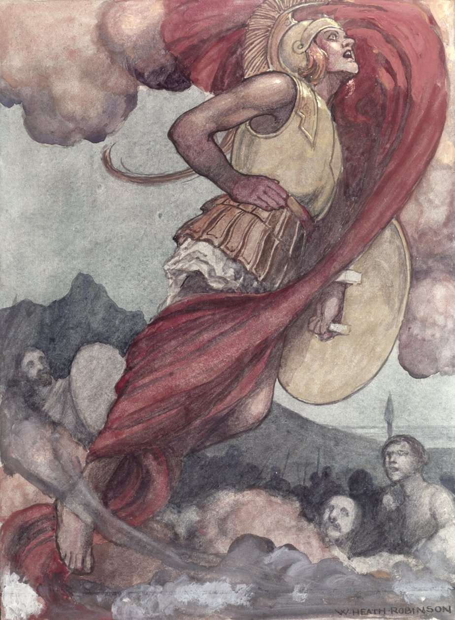 Mars sårad av Diomed återvänder till Olympus av William Heath Robinson