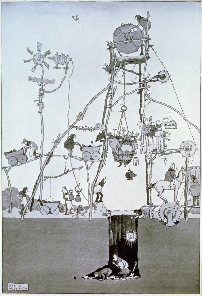 Pit Head, ca 1930 av William Heath Robinson