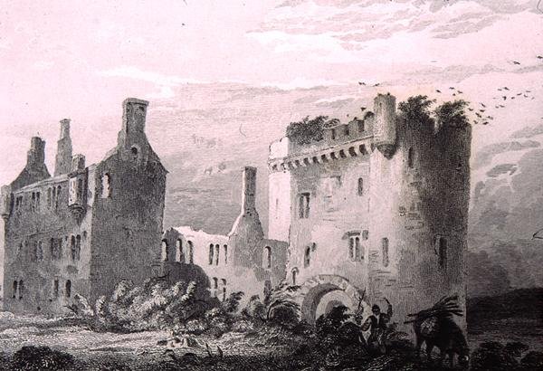 Castle of Loghort, County Cork, Irland, från "Scenery and Antiquities of Ireland" av George Virtue av William Henry (after) Bartlett