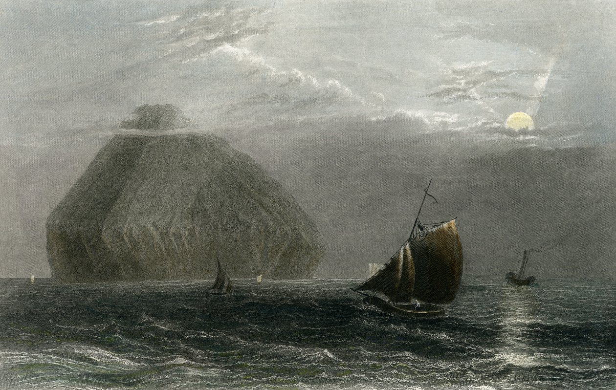 Ailsa Craig, graverad av J. T. Willmore (handfärgad gravyr) av William Henry Bartlett