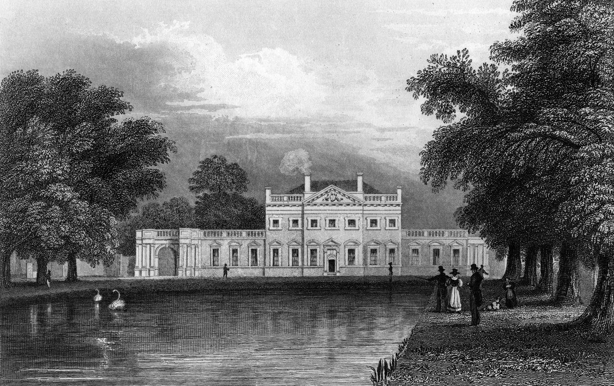 Boreham House, Essex, graverad av John Rogers, 1831 av William Henry Bartlett