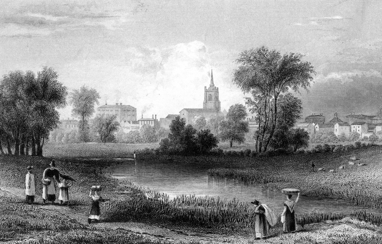 Chelmsford, Essex, graverad av John Rogers, 1831 av William Henry Bartlett