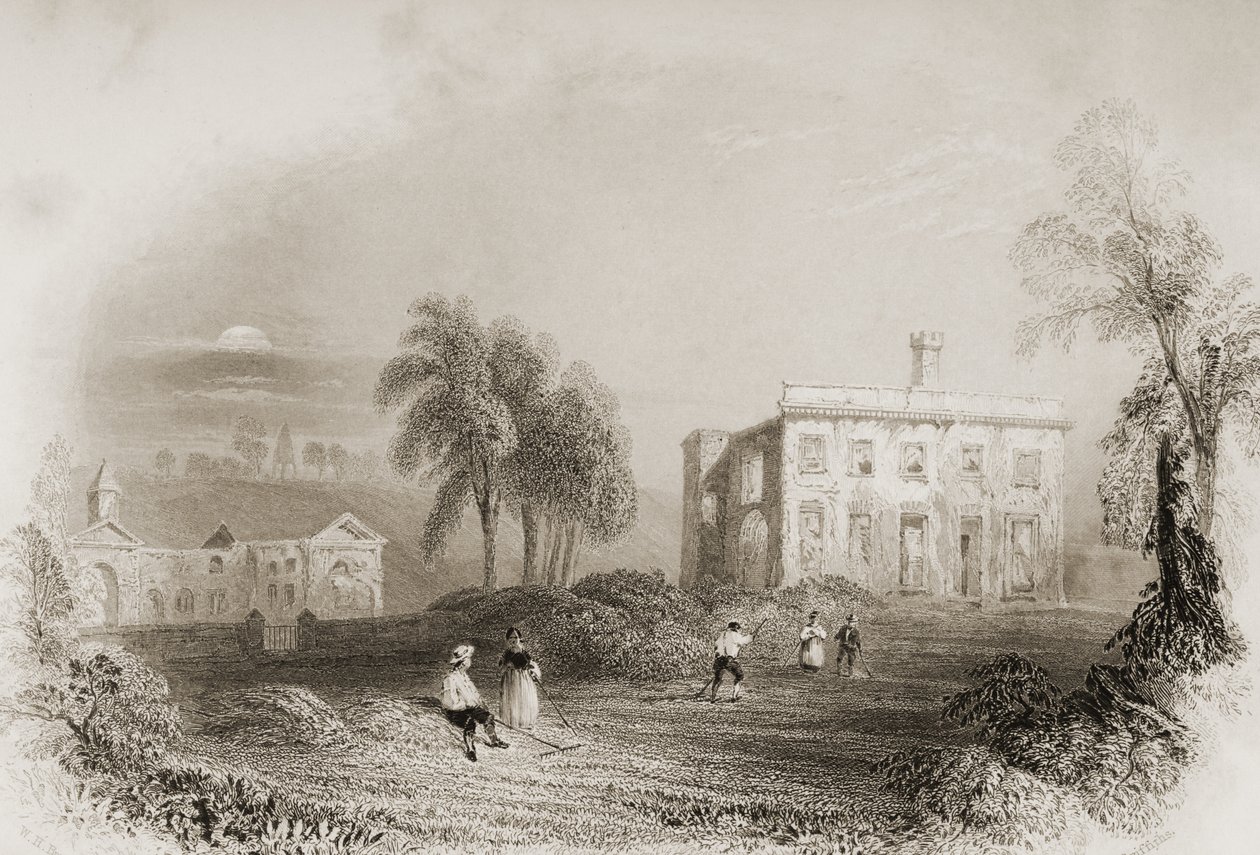 Dangan Castle, County Meath, Irland, från George Virtues "Scenery and Antiquities of Ireland", 1860-talet. av William Henry Bartlett
