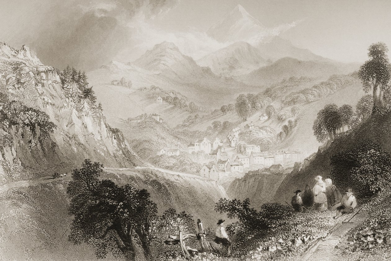 Enniskerry, County Wicklow, från "Scenery and Antiquities of Ireland" av George Virtue, 1860-talet av William Henry Bartlett