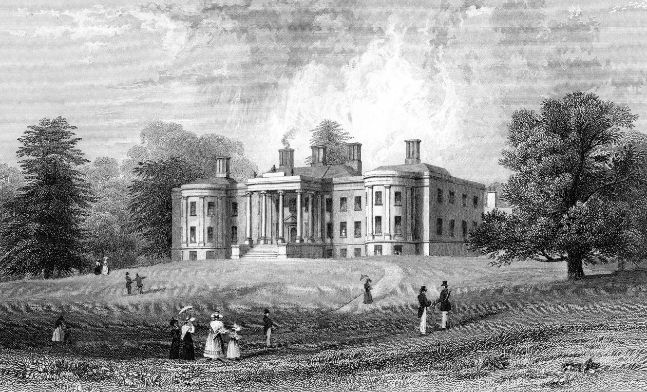 Felix Hall, Essex, graverad av Henry Adlard, 1833 av William Henry Bartlett