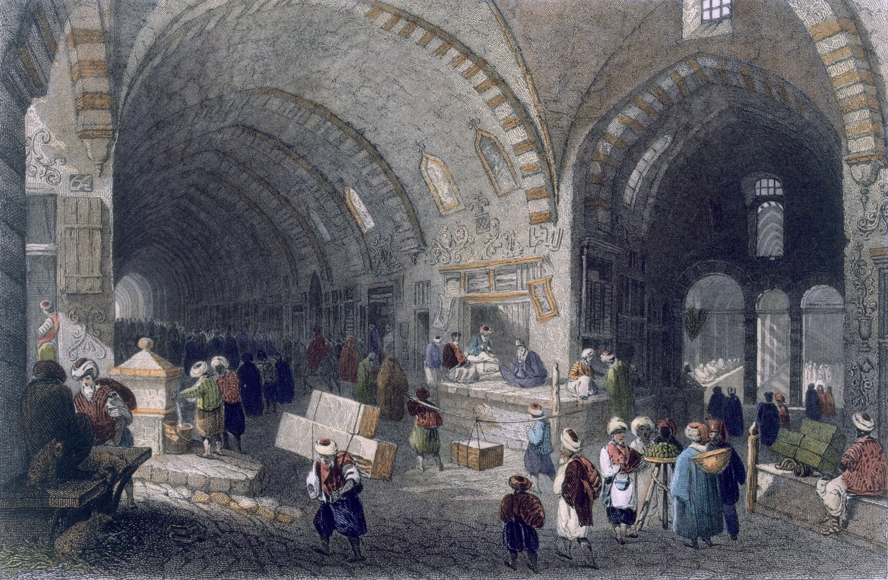 Great Avenue i Tchartchi, ca 1850 (färgad akvatint) av William Henry Bartlett