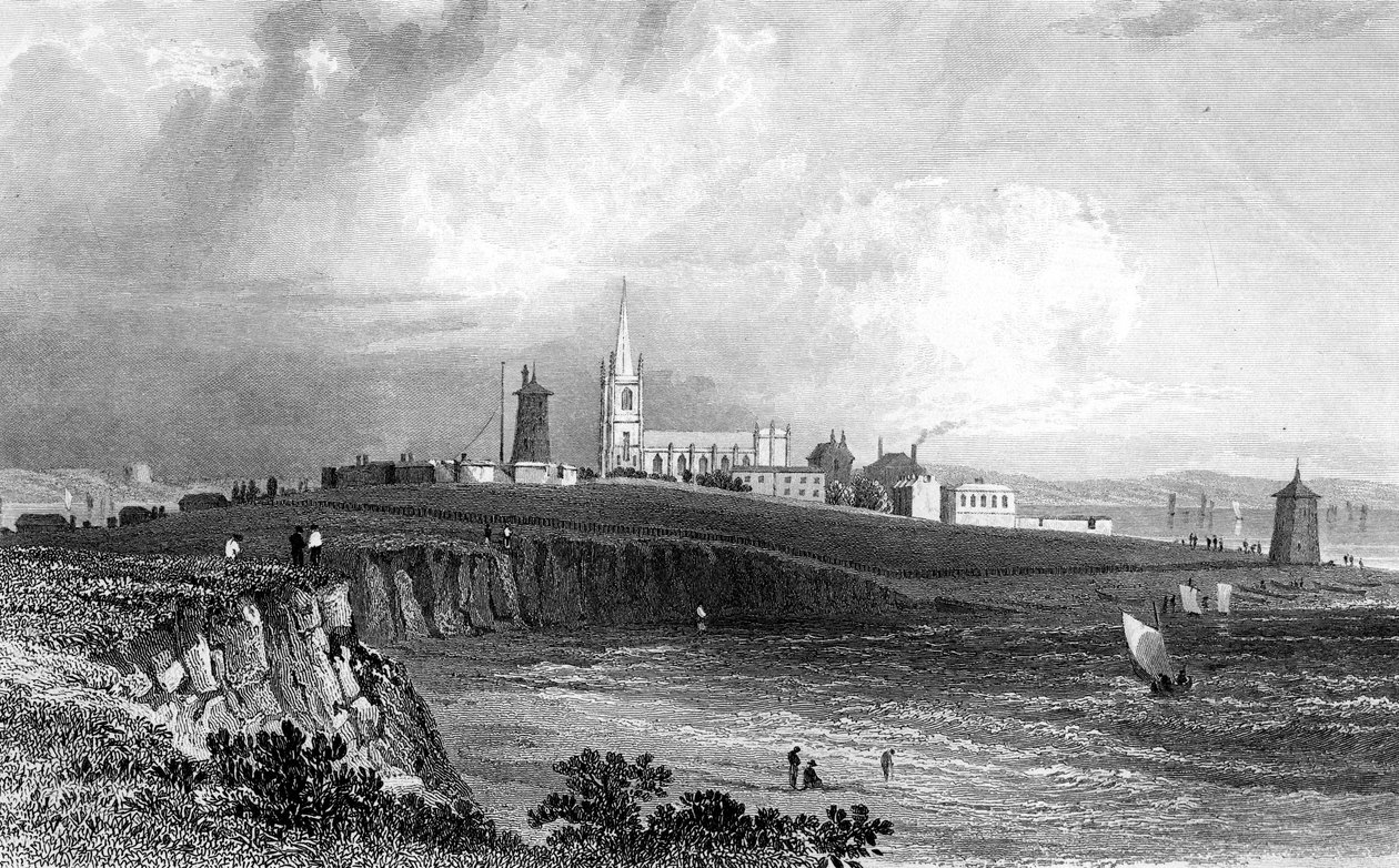 Harwich, Essex, graverad av Henry Adlard, c.1832 av William Henry Bartlett