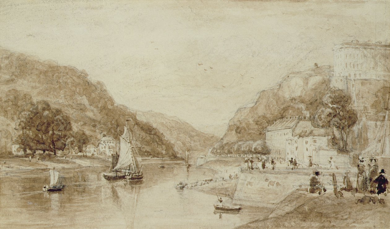 Hotwells nära Bristol (wc över penna på papper) av William Henry Bartlett