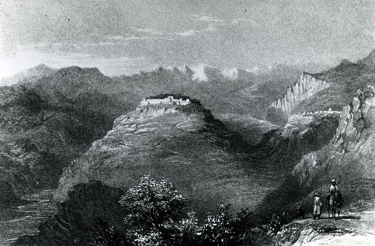 Lady Hester Stanhopes bostad i Joon, på Libanonberget, 1845 av William Henry Bartlett