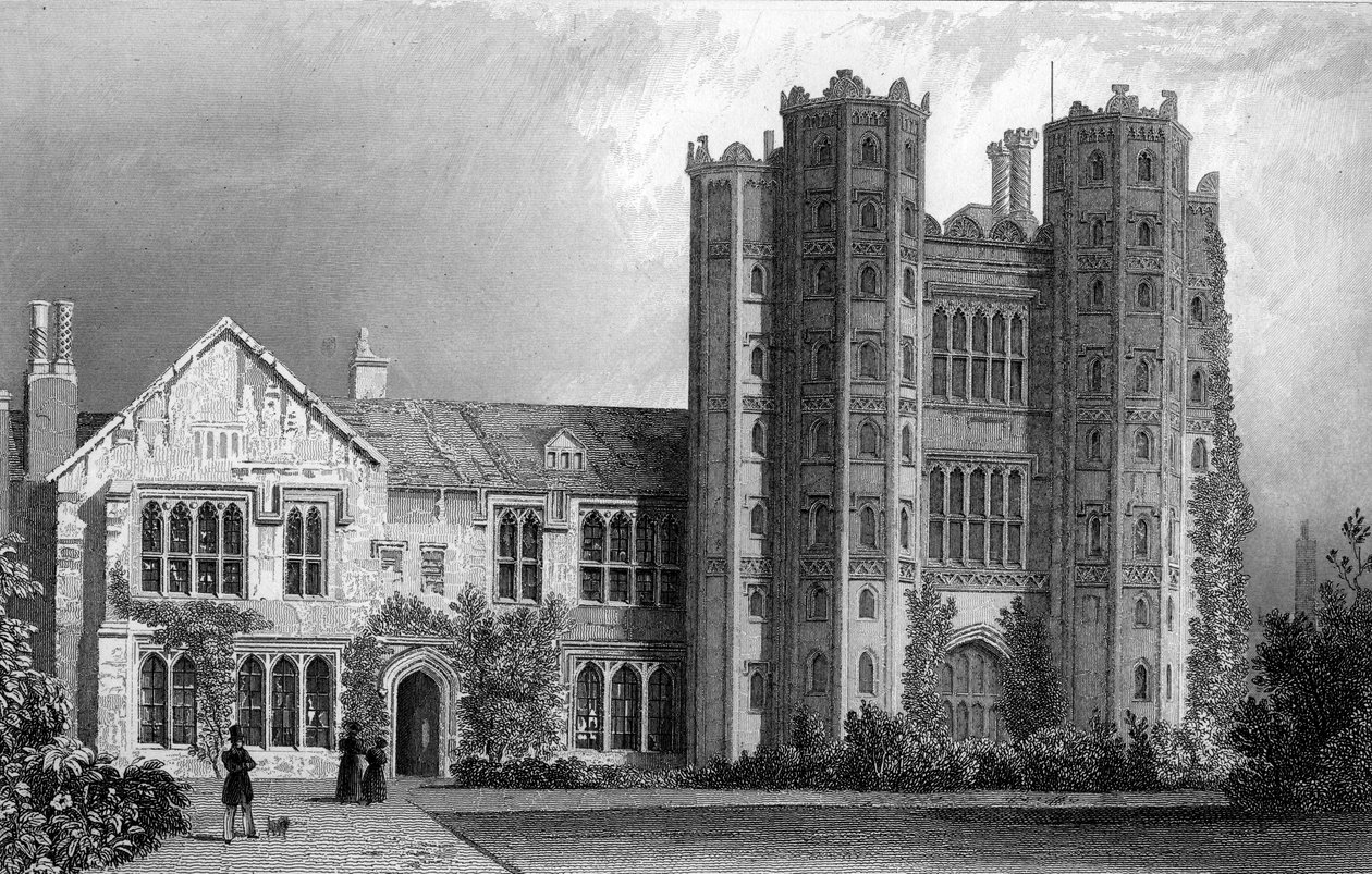 Layer Marney Tower, Essex, graverad av Henry Wallis, 1832 av William Henry Bartlett