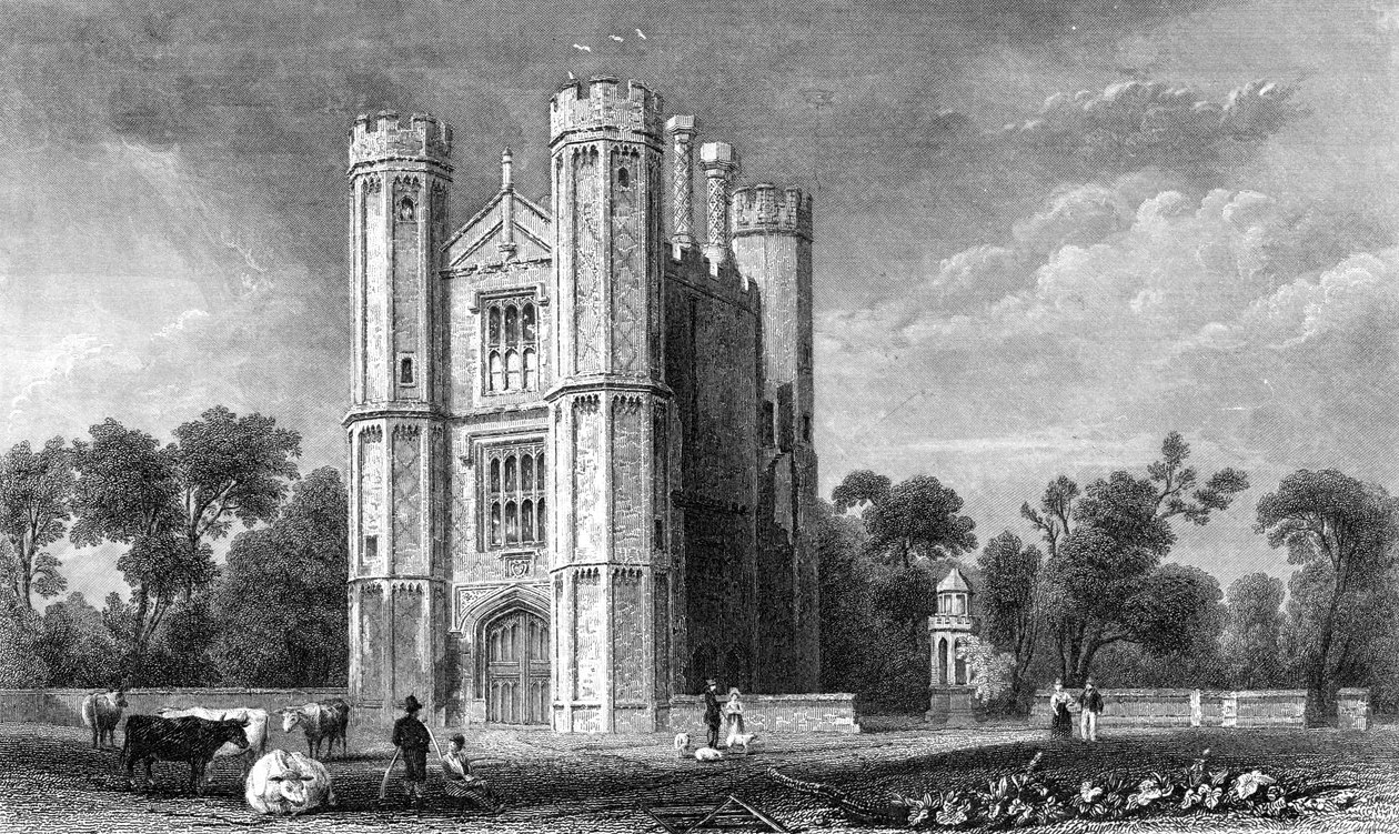 Leighs Priory, Essex, iliyochongwa na E. Young, 1832 swed av William Henry Bartlett