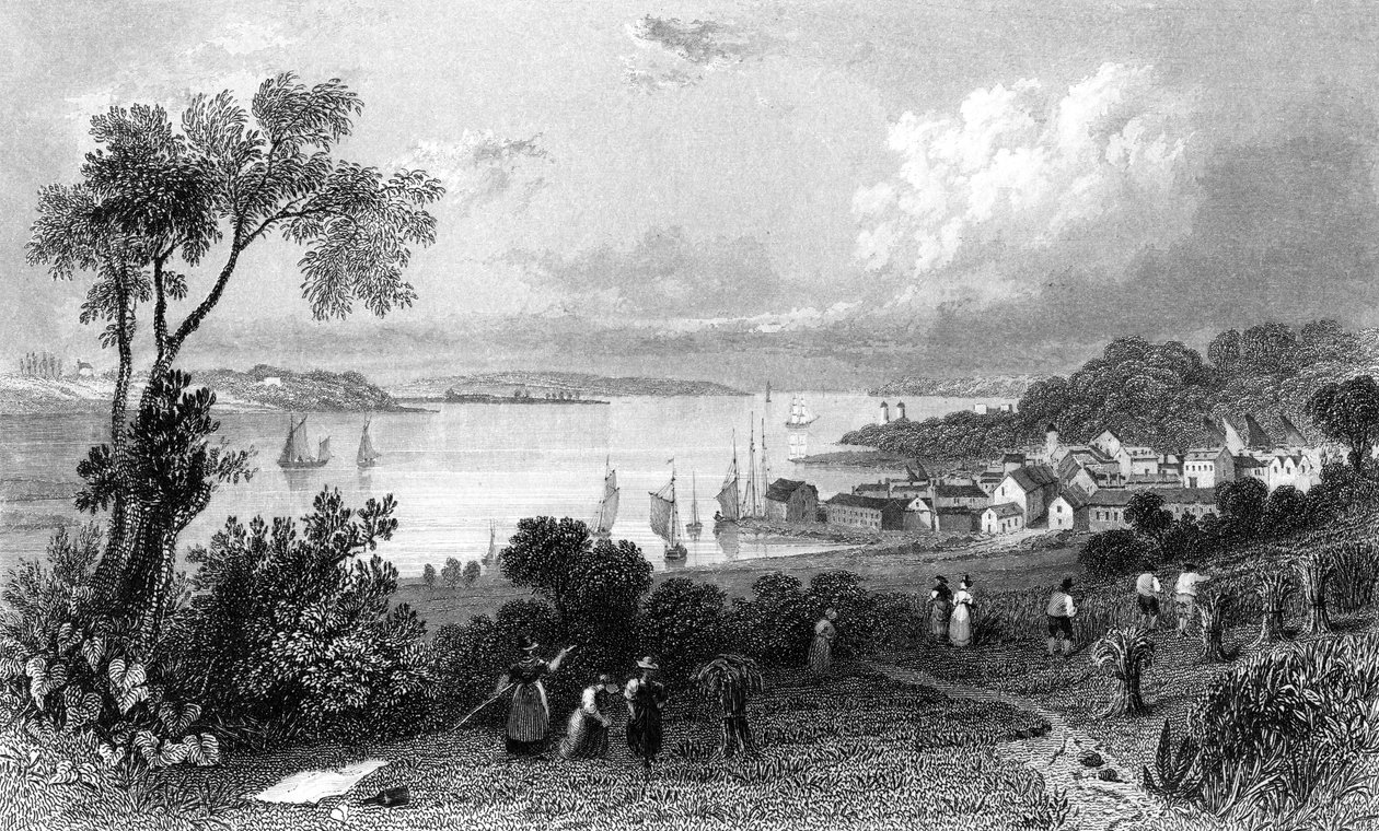 Manningtree, Essex, graverad av Charles Mottram, 1832 av William Henry Bartlett
