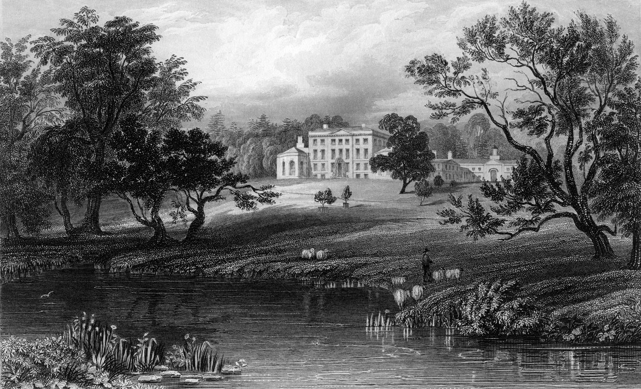 Mistley Hall, Essex, graverad av John Carr Armytage, 1832 av William Henry Bartlett