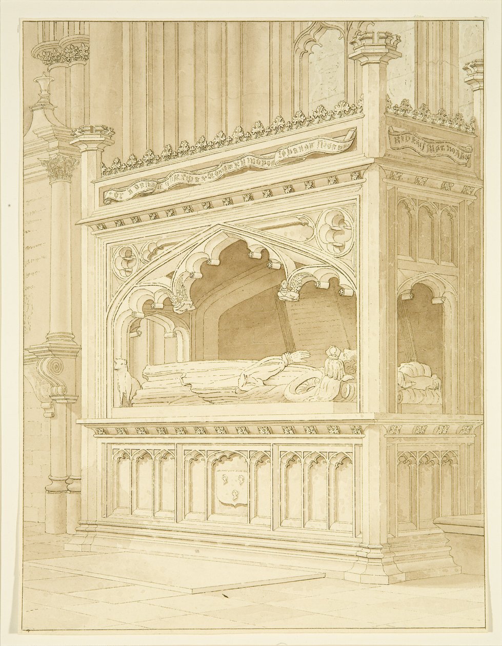 Monument till William Canynges i St Mary Redcliffe av William Henry Bartlett