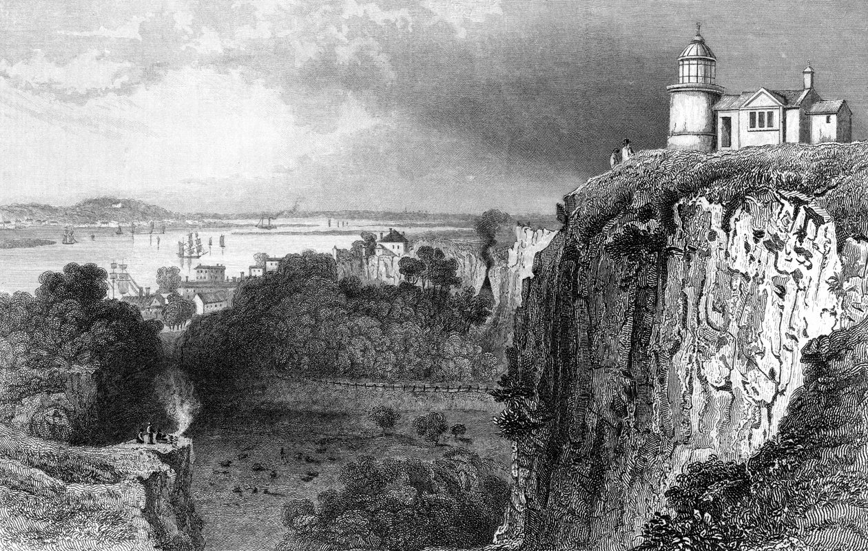 Purfleet, Essex, graverad av John Rogers, 1832 av William Henry Bartlett