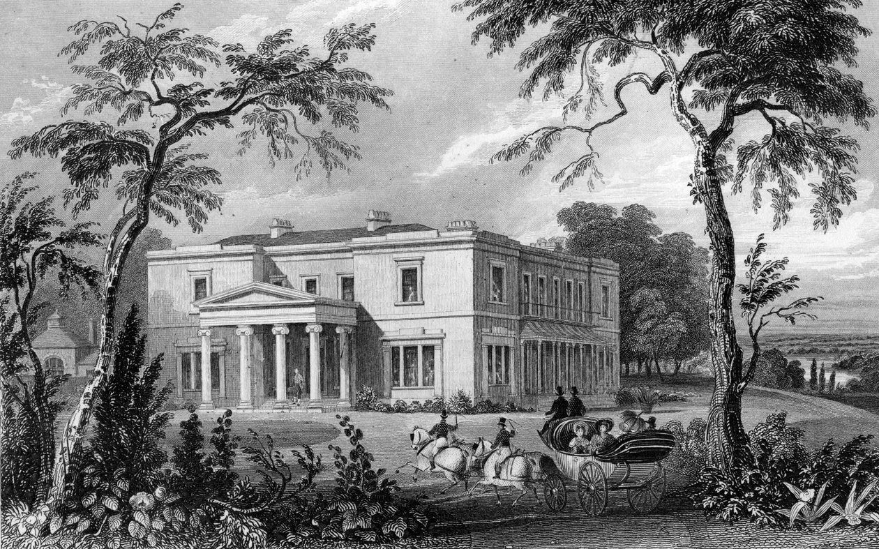 Stisted Hall, nära Braintree, Essex, graverad av John Carr Armytage, 1832 av William Henry Bartlett