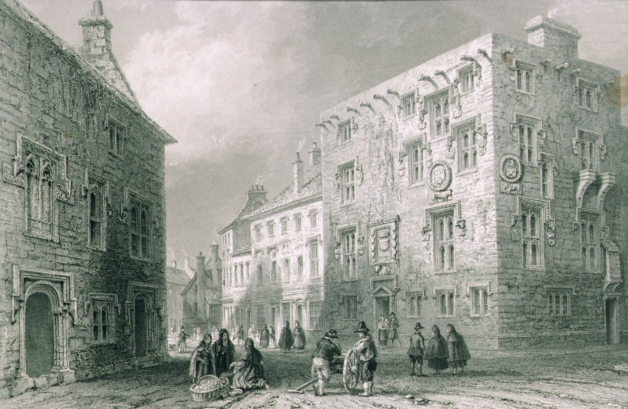 Gatubild i Galway, County Galway, från "Scenery and Antiquities of Ireland" av George Virtue, 1860-talet av William Henry Bartlett