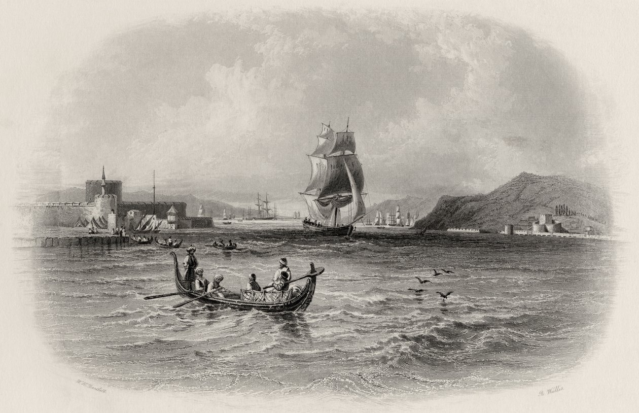 Dardanellerna, Turkiet, graverade av R. Willis av William Henry Bartlett