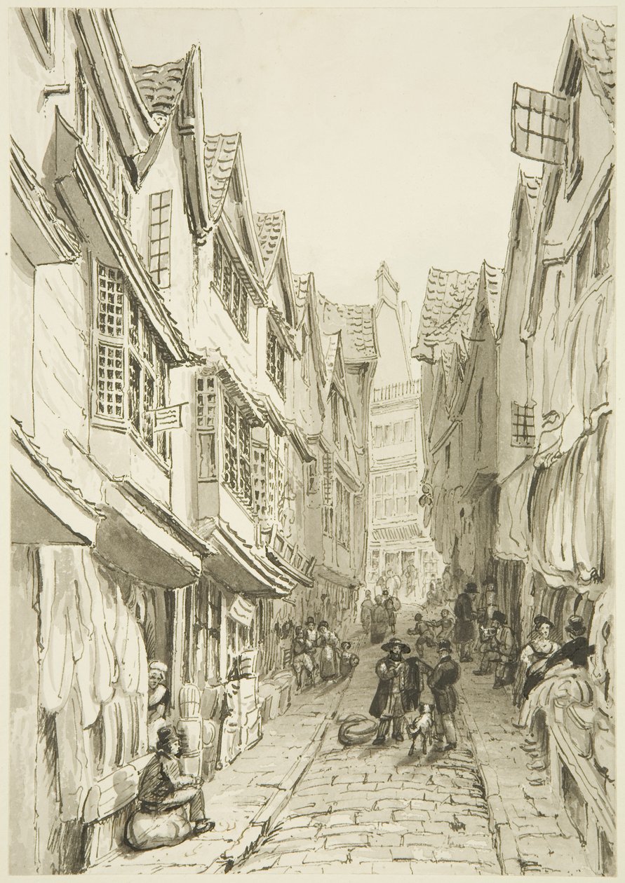 The Pithay (penna- och bläcktvätt på papper) av William Henry Bartlett