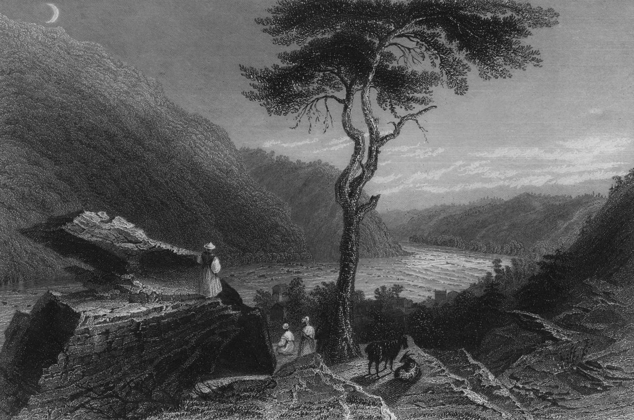 Shenandoahs dal, från Jefferson Rock, 1838 av William Henry Bartlett