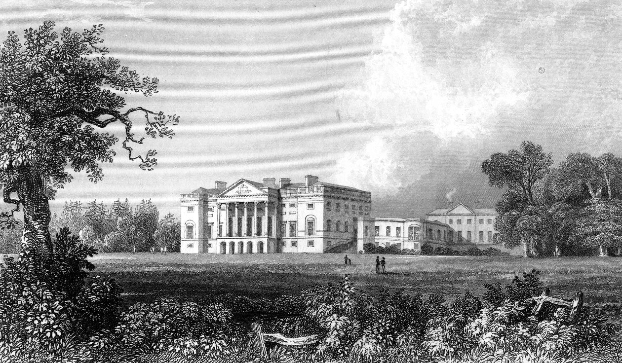 Thorndon Hall, Essex, graverad av Henry Adland, 1831 av William Henry Bartlett