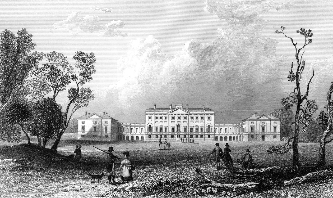 Thorndon Hall, Essex, graverad av Henry Adland, 1832 av William Henry Bartlett