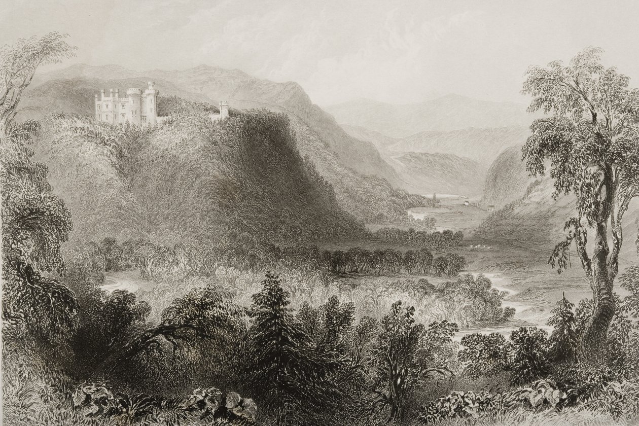 Vale of Avoca, County Wicklow, Irland, från "Scenery and Antiquities of Ireland" av George Virtue, 1860-talet av William Henry Bartlett