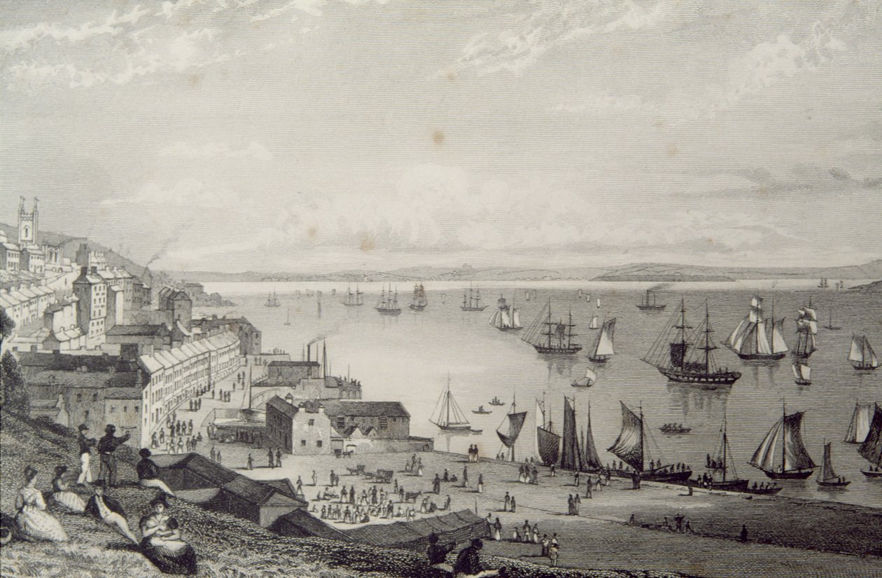 Vaaiga i le Cobh Harbour, tilotilo atu i Rostellan, County Cork, Aialani i le 1830s, mai le 