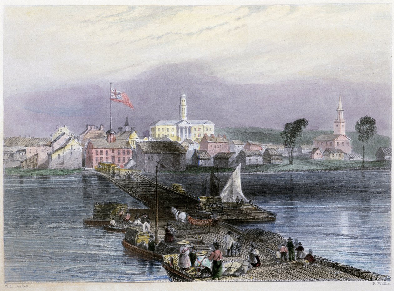 Vy över kobra och transport av trä - i "" Canadian Scenery illustrerad" av William Henri Barlett, red. George Virtue av William Henry Bartlett