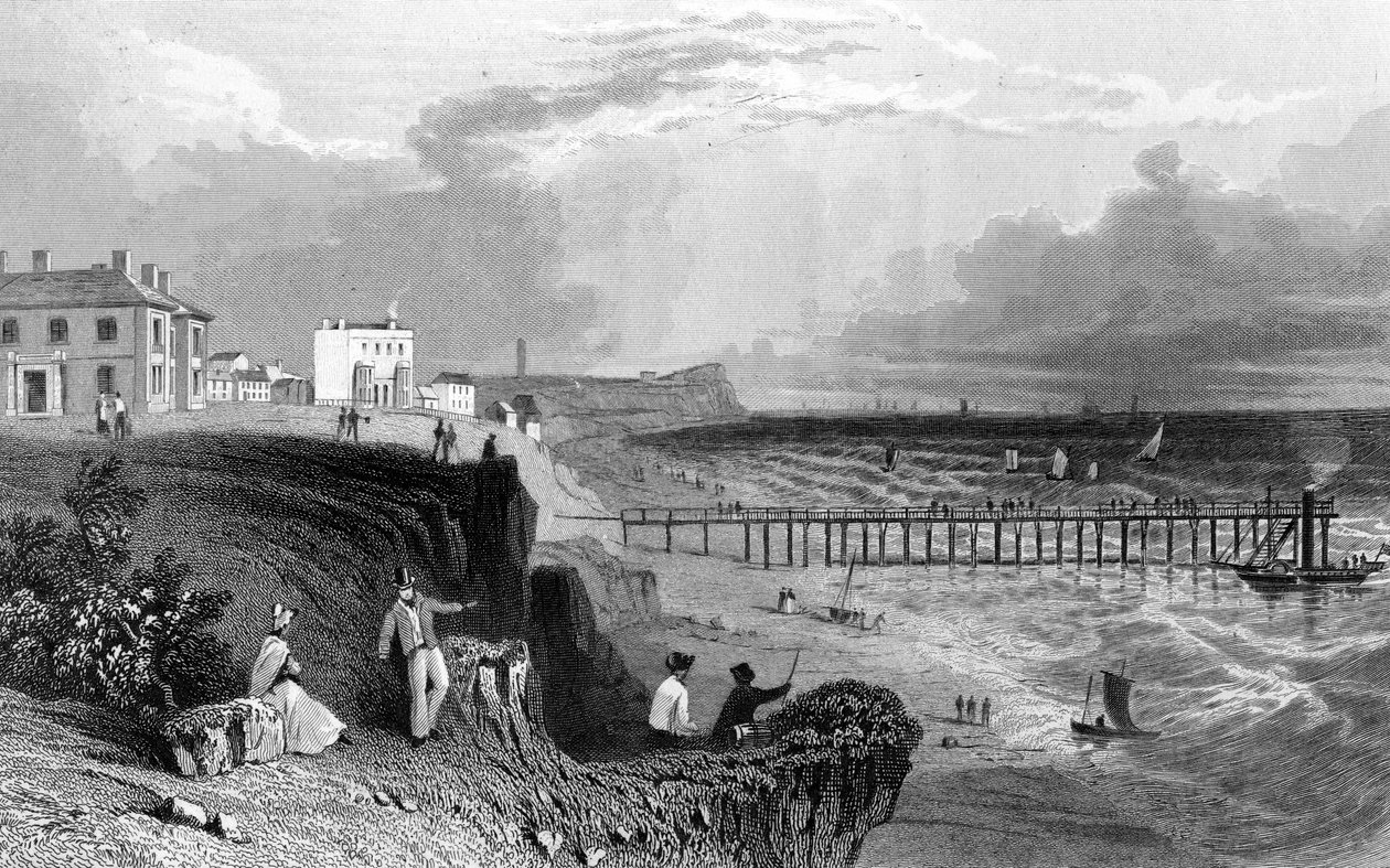 Walton i luga o le Naze, Essex, na vaneina e William Tombleson, 1832 swed av William Henry Bartlett