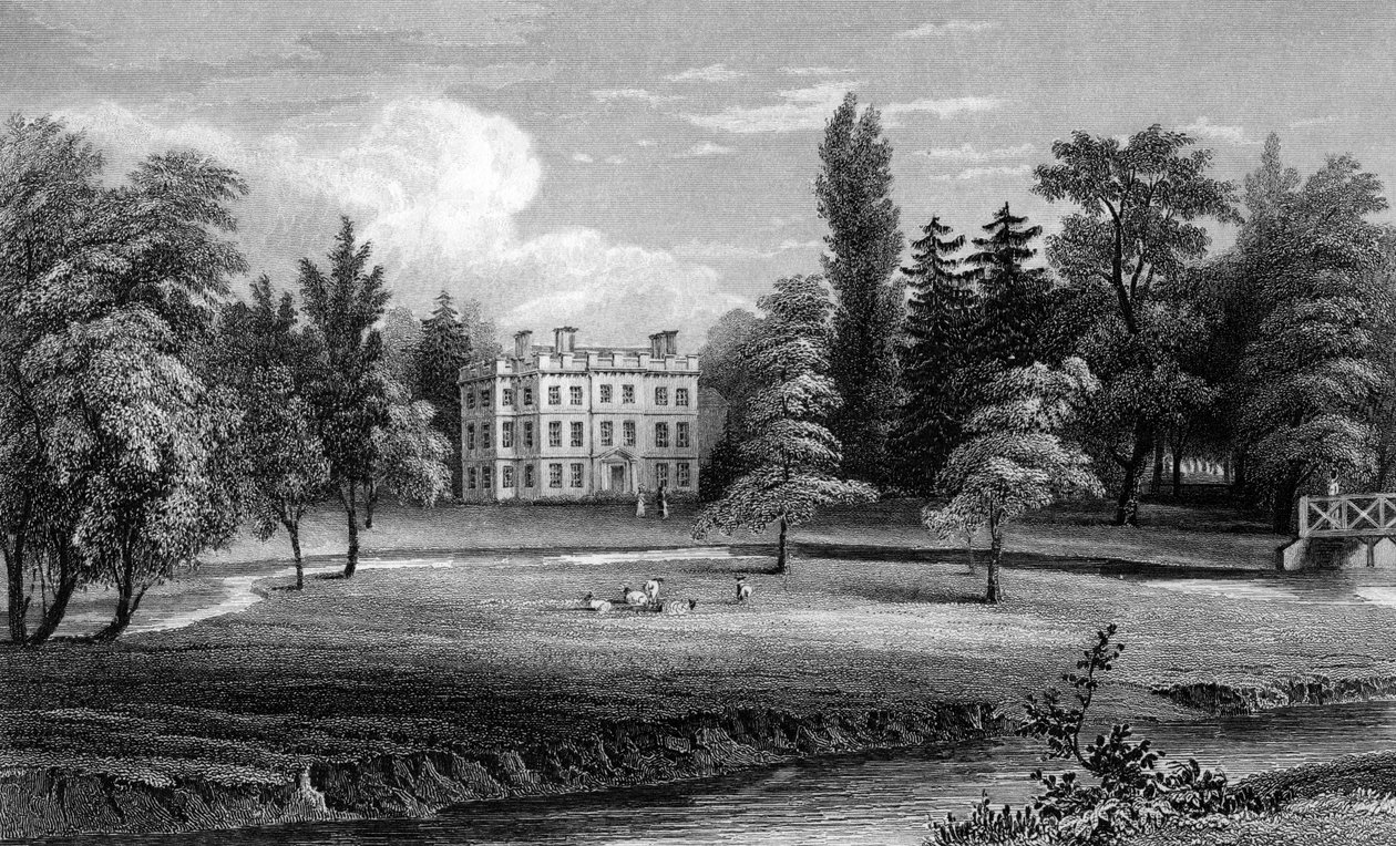 Writtle Lodge, Essex, graverad av William Tombleson, 1832 av William Henry Bartlett