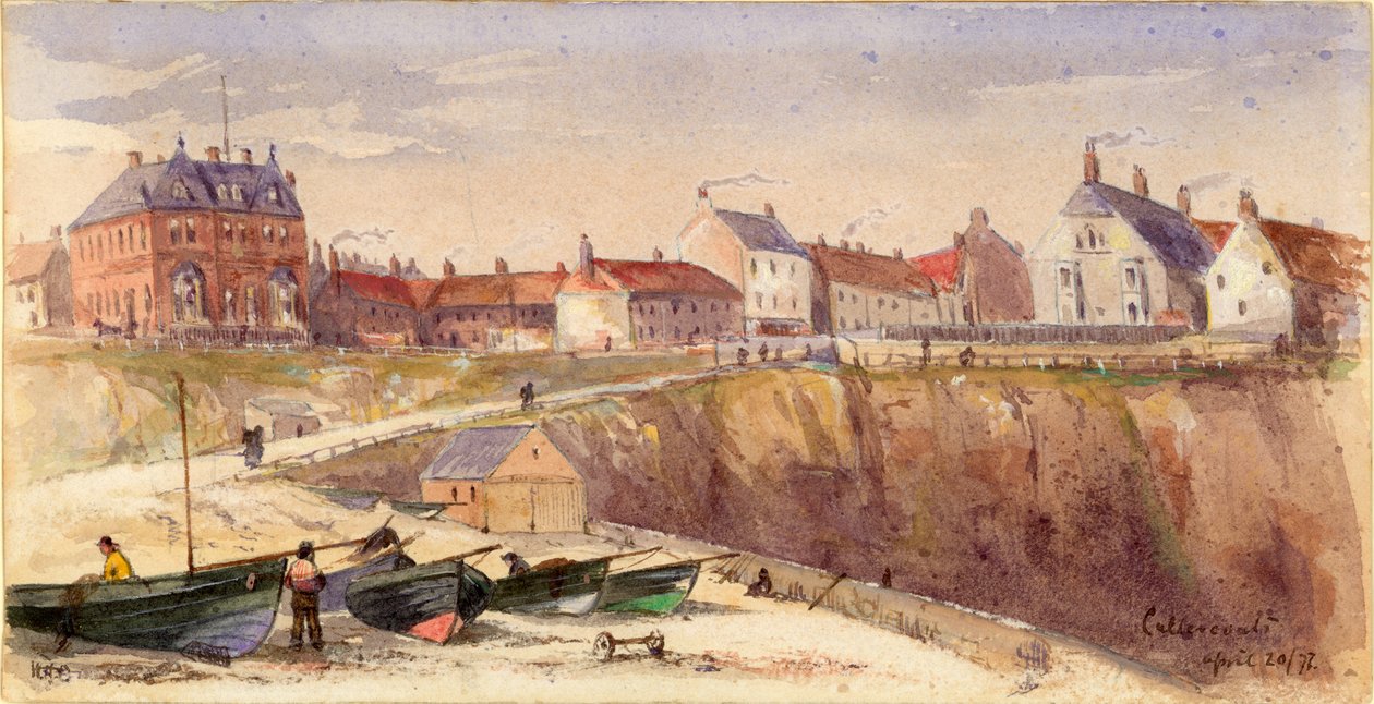Cullercoats (kroppsfärg och akvarell på papper) av William Henry Charlton