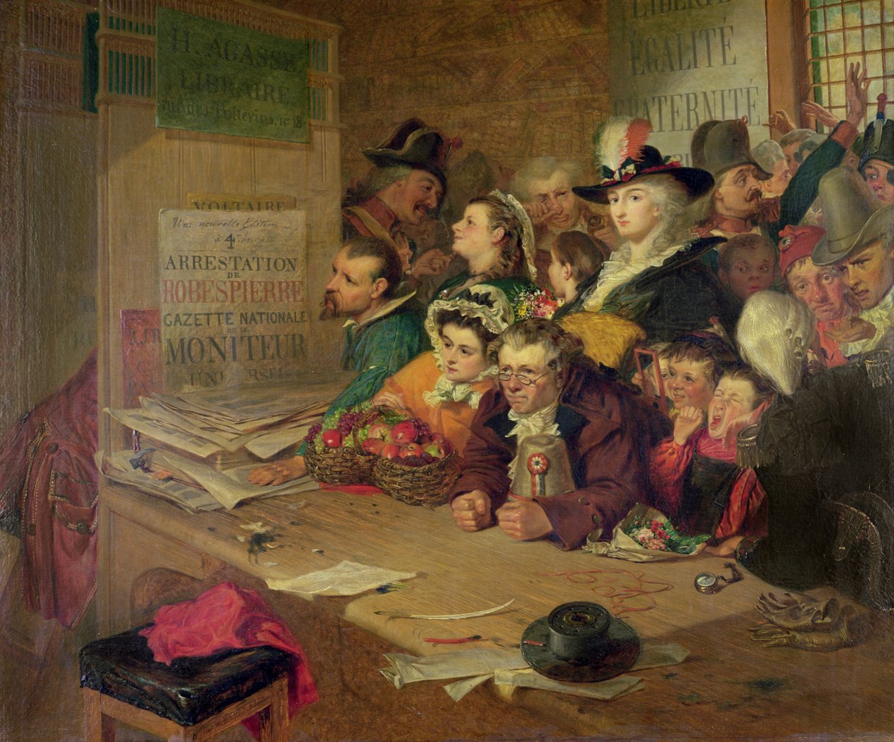 I väntan på nyheten om arresteringen av Robespierre (1758-94) 1794, 1866 av William Henry Fisk