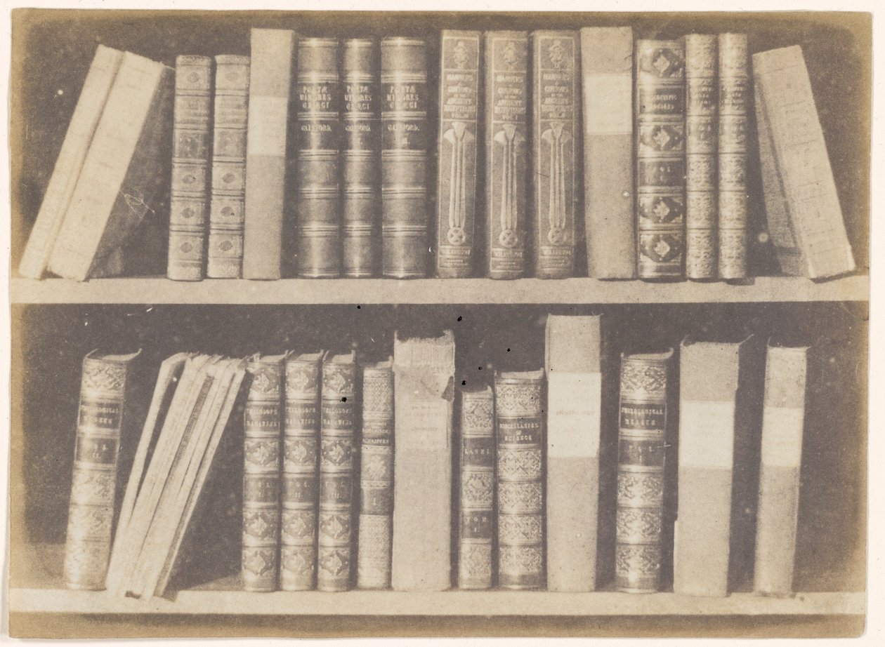 A Scene in a Library, plåt VIII från Pencil of Nature av William Henry Fox Talbot